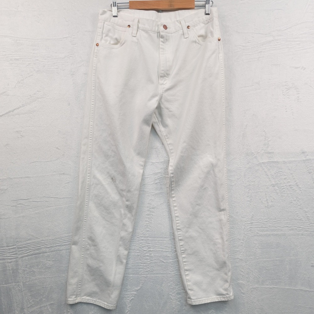 VTG Wrangler Jeans Men's 35x32 White Cowboy Cut Straight Western 13MWZWI Y2K
